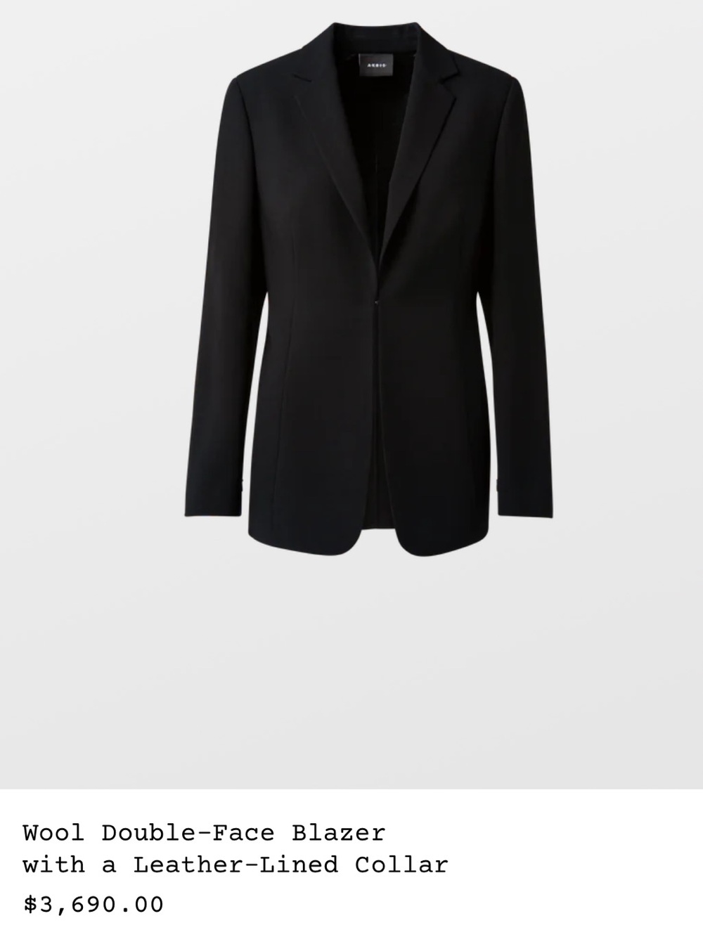 Akris Black Notch Lapel Wool Blazer
